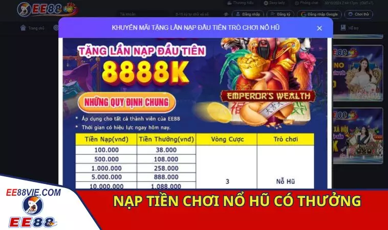 Nạp tiền lần đầu chơi nổ hũ tặng thưởng